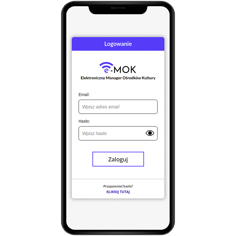 Smartfon ze zrzutem ekranu aplikacji E-MOK